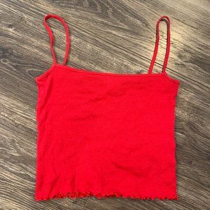H and M red crop top